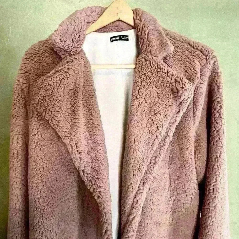 Mauve Teddy Jacket, Size XL - Picture 3 of 4